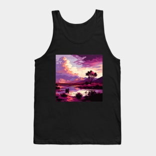 Pink and Purple River Clouds Tank Top